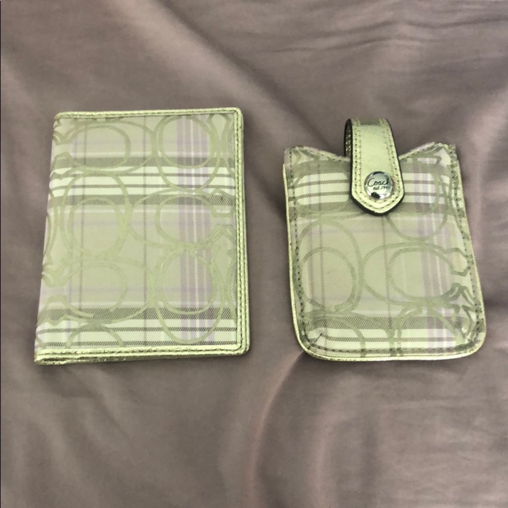 Coach Passport Holder and Phone Holder